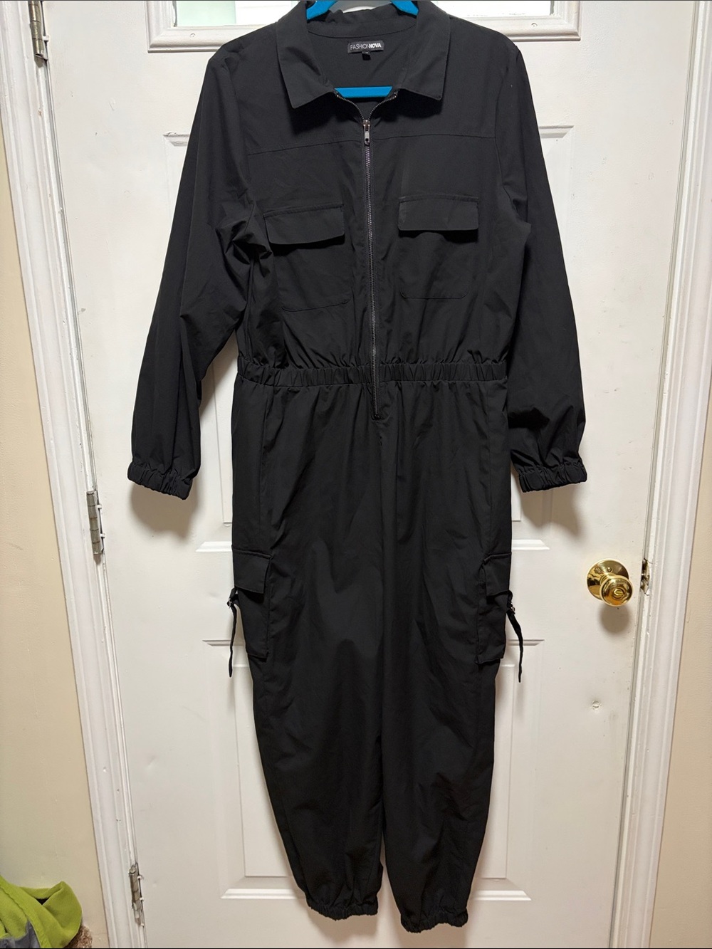 Fashion Nova Black Utility Cargo Jumpsuit